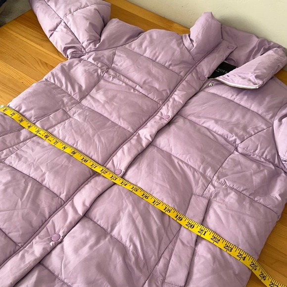 Talbots Plus Womens Quilted Puffer Coat Sz X Pockets Zip Snap Purple Lilac - Picture 5 of 10